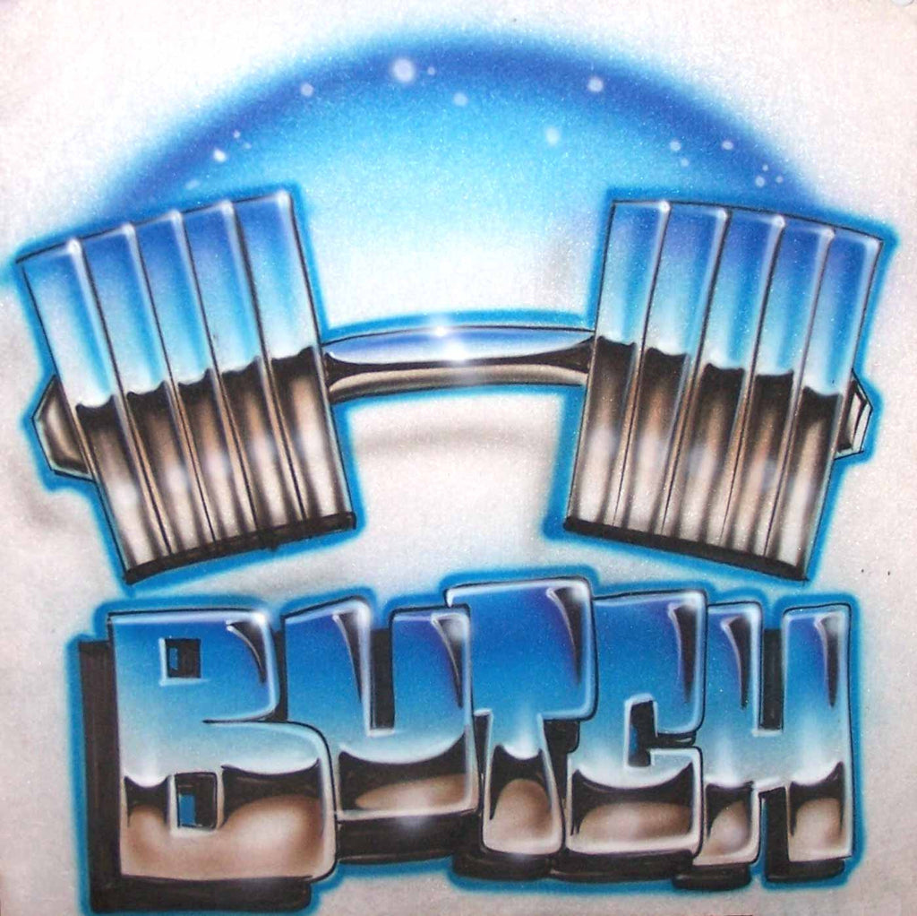 Personalized Dumbbell Weight Lifting Airbrushed Shirt