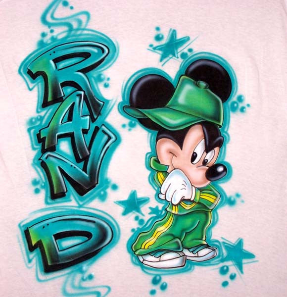 Airbrushed Hip Hop Mouse Inspired Personalized Shirt Design