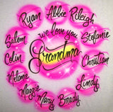 We love You Grandma Airbrushed Family T-Shirt or Sweatshirt with All Kids Names