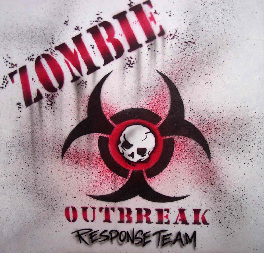 Zombie Outbreak Response Team Custom Painted Shirt
