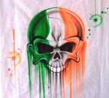 Irish Flag in Skull Airbrushed Shirt