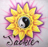 Sunflower and Yin Yang Symbol Personalized with Any Name on T's, Sweatshirts, and More