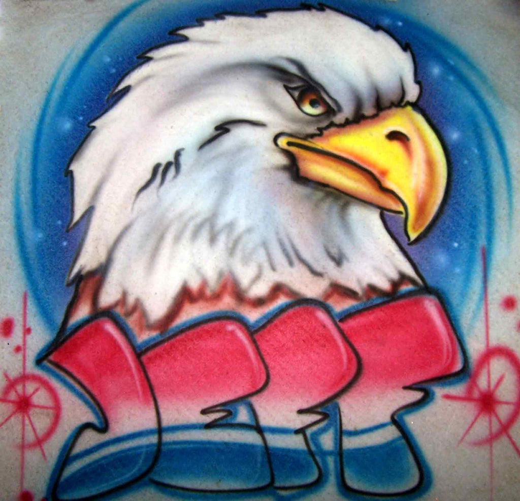 Eagle Head Design with Any Name Airbrushed Shirt