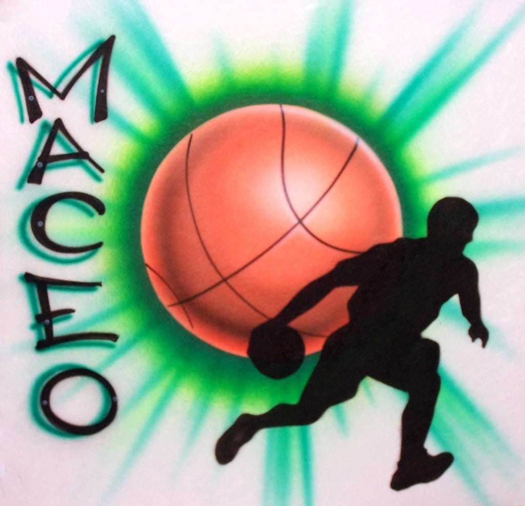 Basketball & Player Custom Airbrushed Personalized Shirt