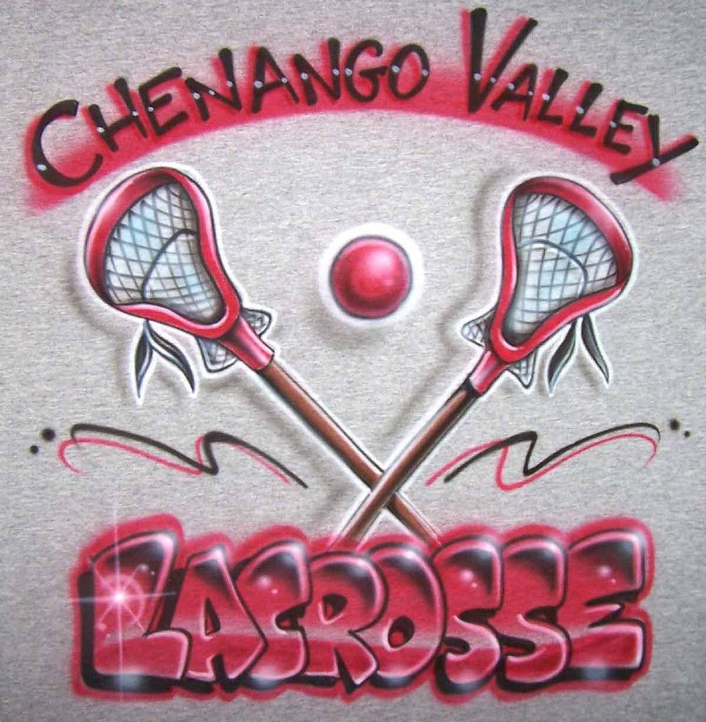 Airbrush Lacrosse Personalized Shirt Design