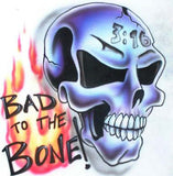 Airbrushed Bad to the Bone Skull Shirt