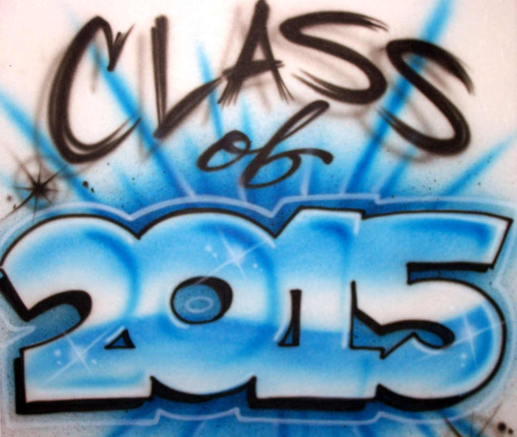 Airbrushed Class of 2017 or Any Year Graduation Design for T Shirts, Sweats, & More!