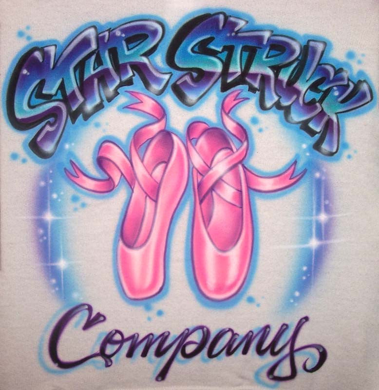 Ballet Shoes & Dance Company Name Airbrushed Shirt