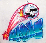 Wacky flying baseball airbrushed t-shirt design