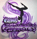 Gymnast personalized airbrushed Gymnastics School shirt