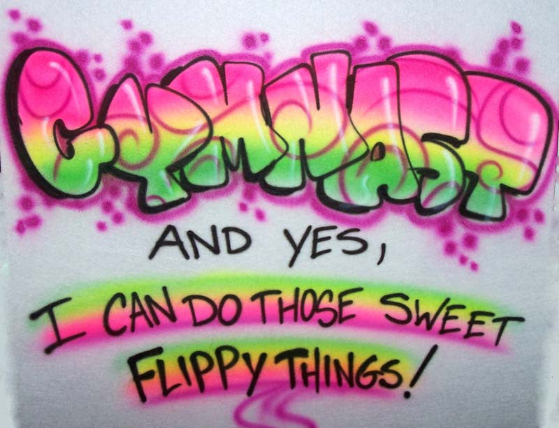 Cute 'Flippy Things' Gymnastics Humor Airbrushed Shirt