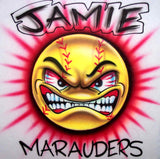 Mean Face Softball Airbrushed Custom Team Shirt Personalized