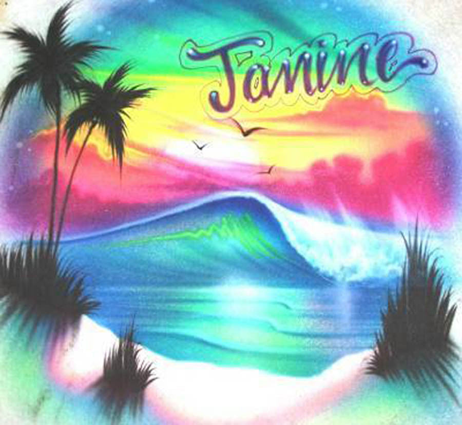 Colorful Airbrushed Beach Sunset T-Shirt